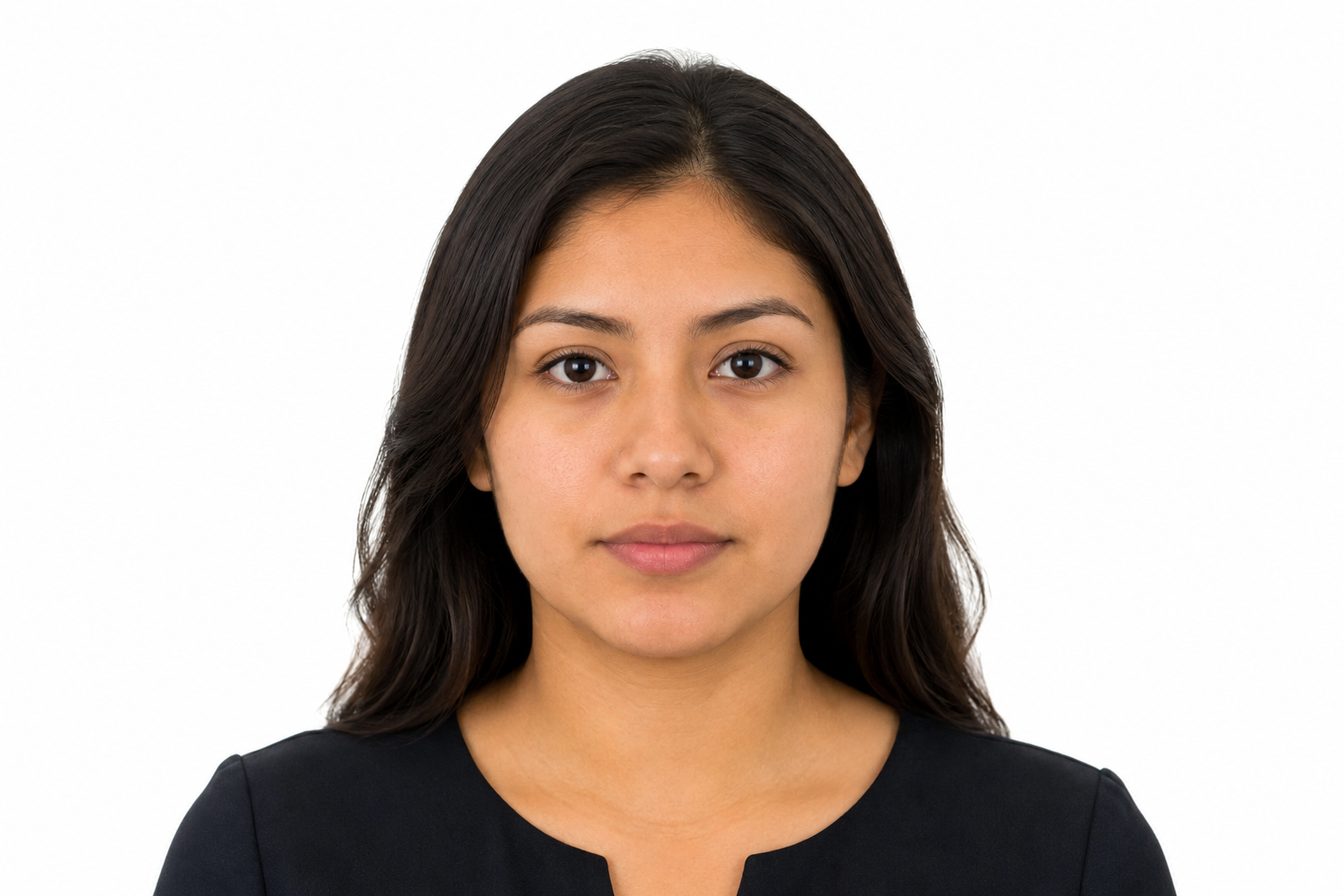 Professional passport photo example